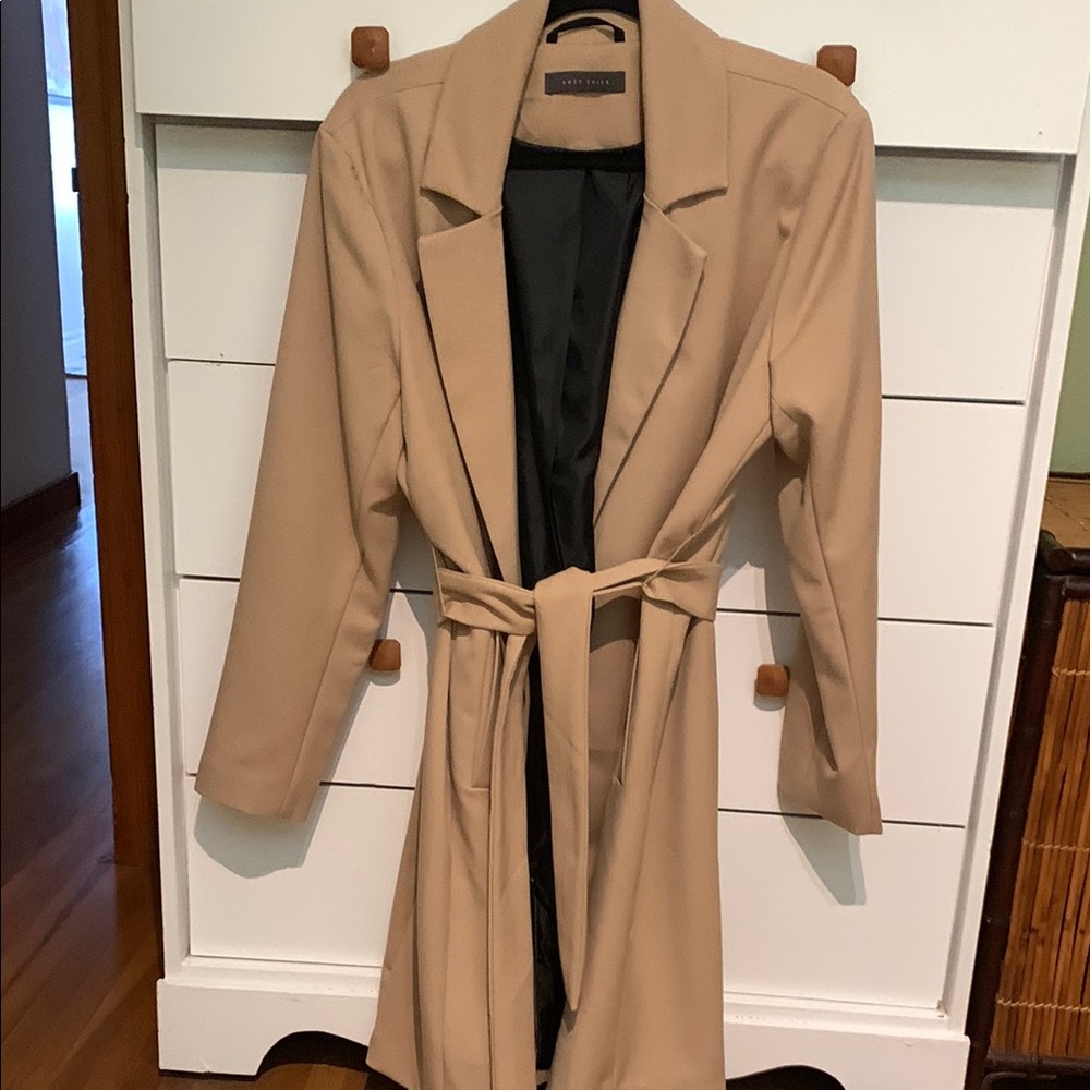 Tan Belted Women's Coat